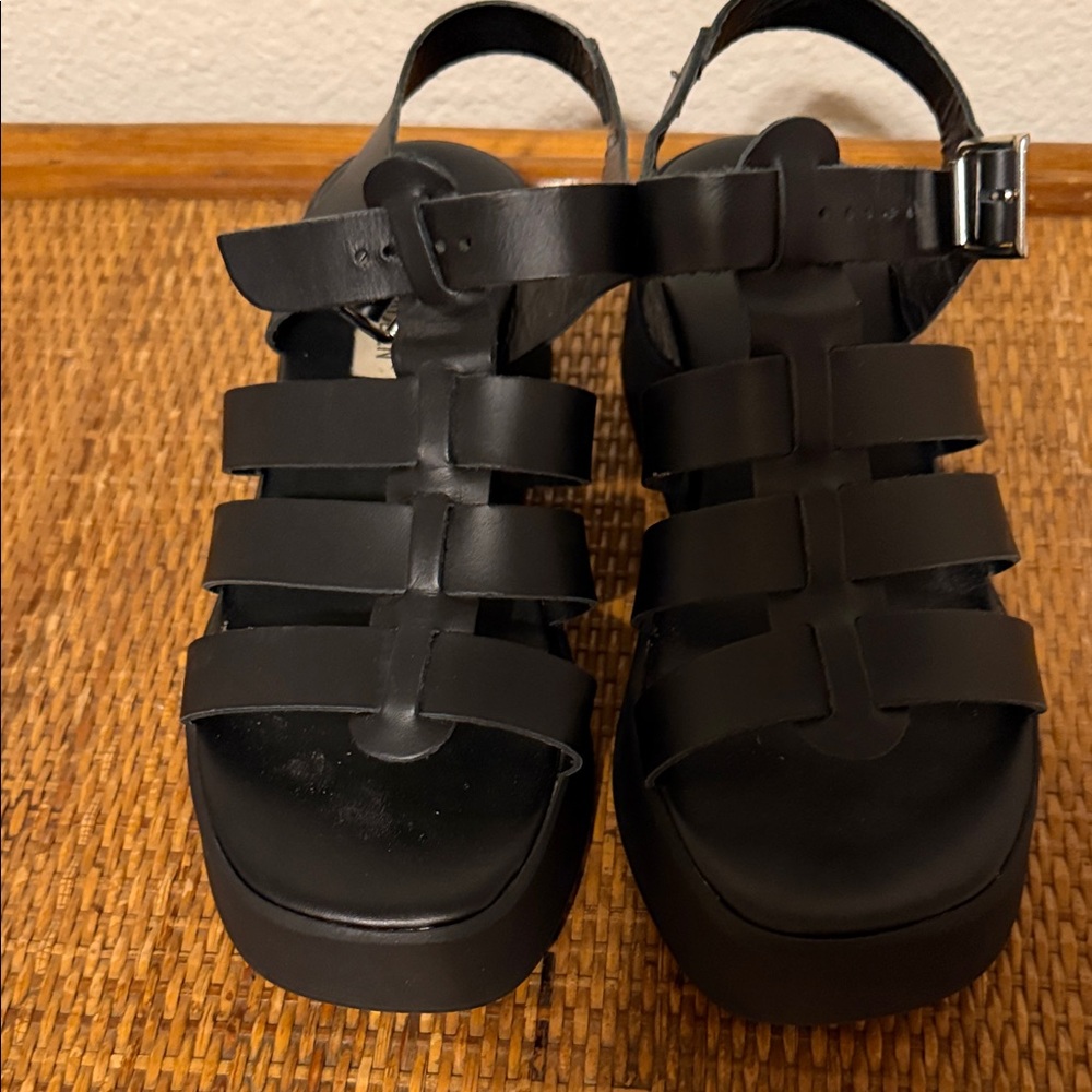 Steve Madden Black Platform Sandals